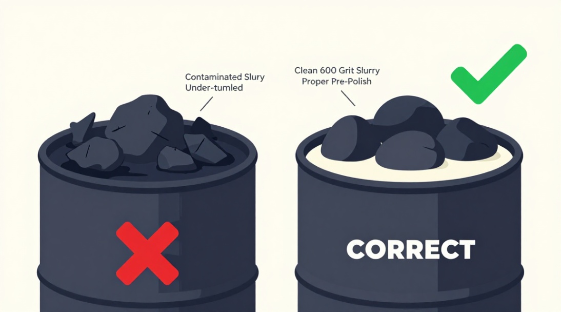 Visualizing the most common pre-polish mistakes versus the correct setup.