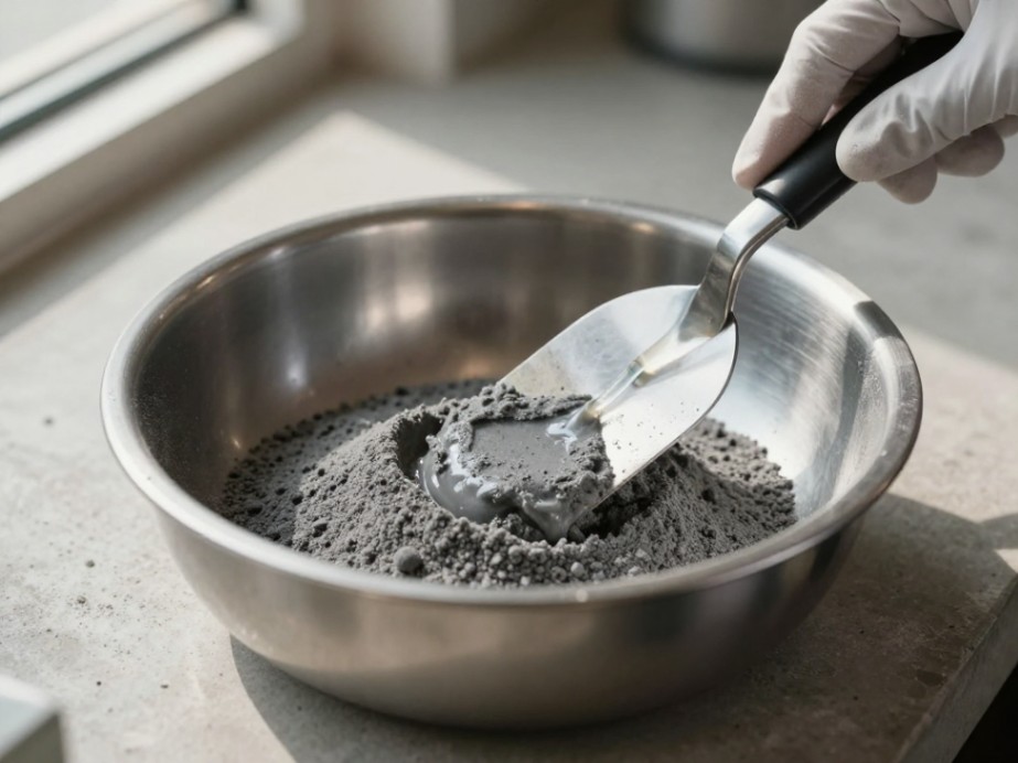 Proper slurry mixing requires correct liquid-to-powder ratios on the appropriate substrate.