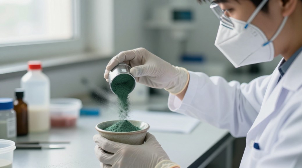 Proper PPE, including a respirator, is essential when handling fine silicon carbide powders to prevent inhalation.