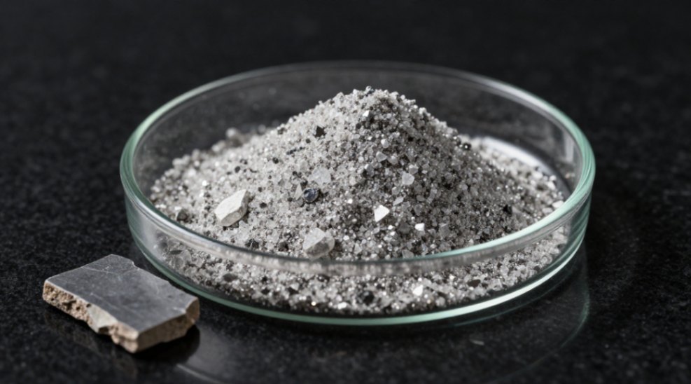 High-purity powder (left) vs. a component that failed due to impurities (right).
