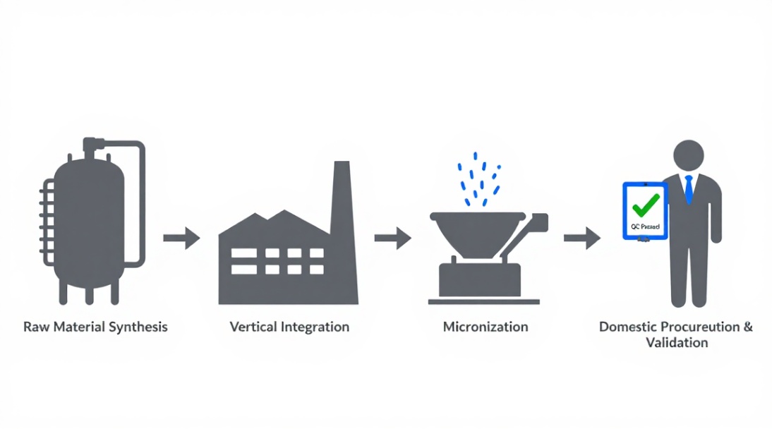 A streamlined domestic SiC powder supply chain, from synthesis to final quality validation.