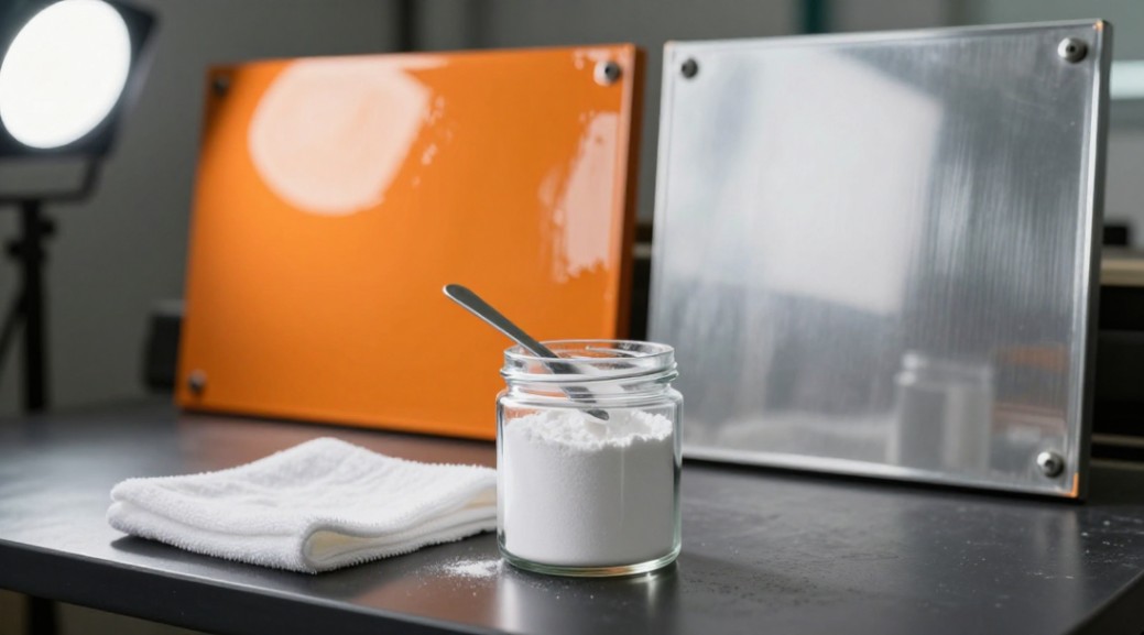 The contrast between a defective textured surface and a precision-sanded finish.
