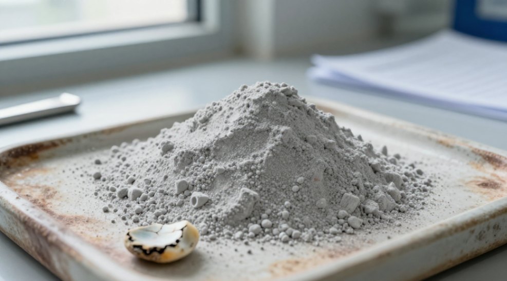Fine silicon carbide powder contrasts with a traditional, degraded alumina catalyst support.
