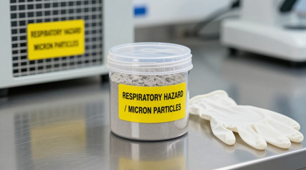 A clear hazard warning label on ventilation equipment underscores critical safety protocols.